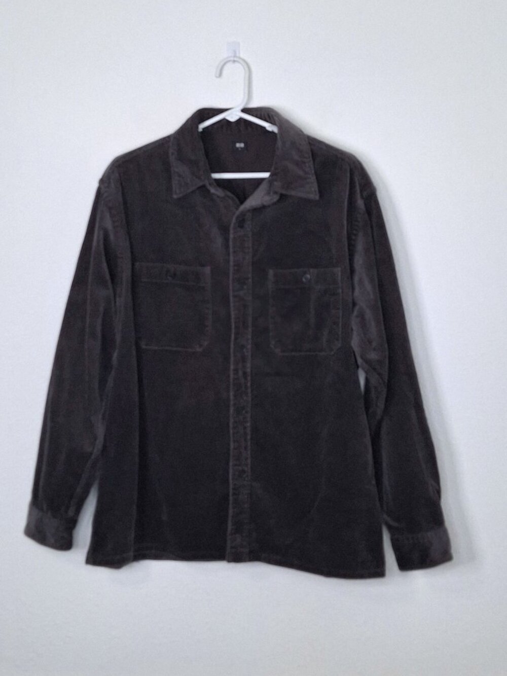 Uniqlo Mens Corduroy Shirt Sz L Button Down Western Casual Work Preppy